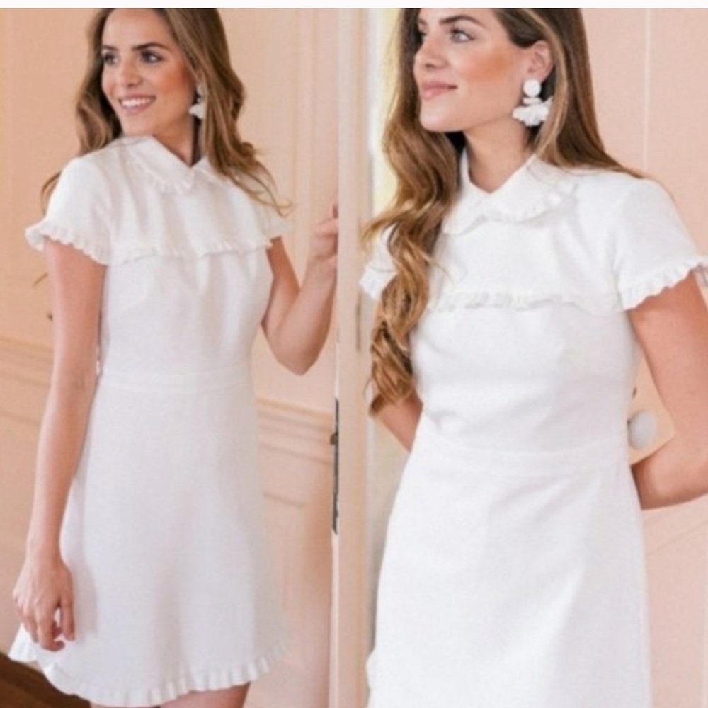 Gal Meets Glam🍂🍁Emma White crepe Dress 14